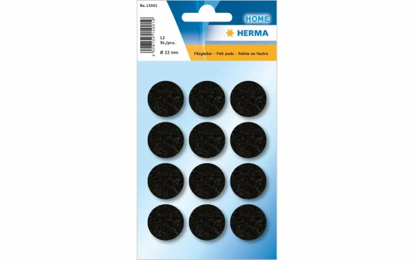 Herma Stickers Patin En Feutre Ø 22 Mm, Noir, 12 Pièces – Filtre Pour Aspirateur 1