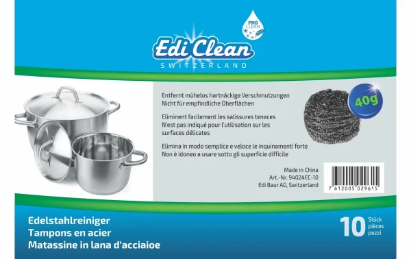 Edi Baur Éponge D’acier 10 Pièce/s, 40 Gr – Éponge De Nettoyage 4